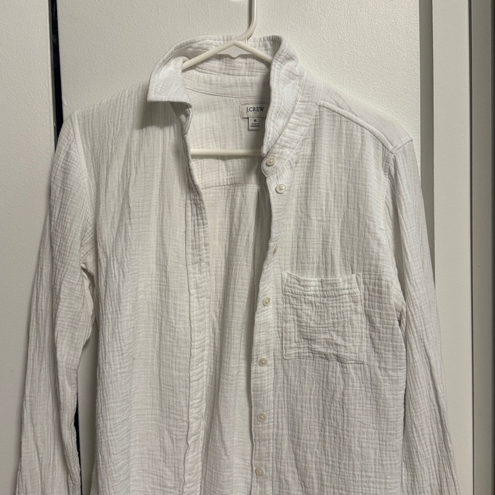 NEVER WORN White Lightweight Button-Up Shirt - image 1